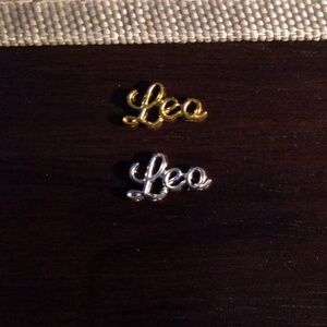 NEW LEO ZODIAC GOLD  &  SILVER TONE 3D METAL NAIL CHARMS (2PCS)